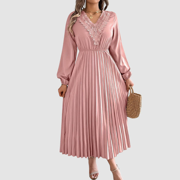 Rosalind Quinn | Lace V-Neck A-Line Dress - Maison Léa &amp; Lou