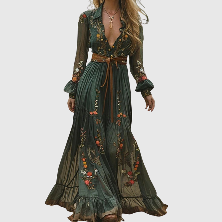 Alina Soleil - Romantic Boho Maxi Dress - Maison Léa &amp; Lou