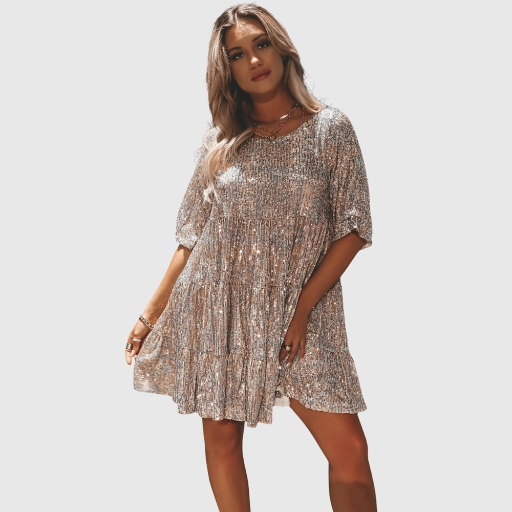 Fianna | Flowing Sequin Maxi Dress - Maison Léa & Lou
