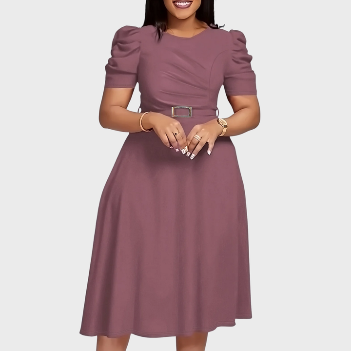 Harriet Bloom | Soft-Touch Ruched Midi Dress - Maison Léa &amp; Lou