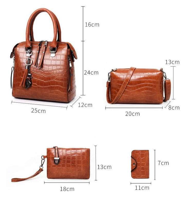 Evelyn - Everyday Elegance 4-Piece Leather Bag Set - Maison Léa &amp; Lou