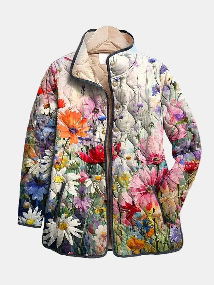 Kaia | Charming Vintage Floral Print Quilted Jacket - Maison Léa &amp; Lou
