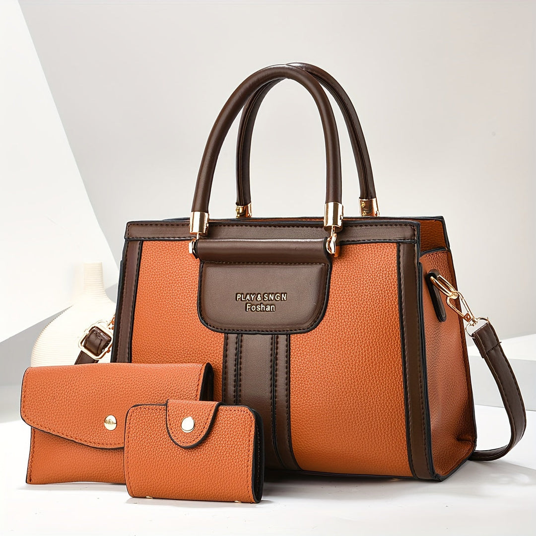 Luna - Elegant 3-Piece Leather Bag Set - Maison Léa &amp; Lou