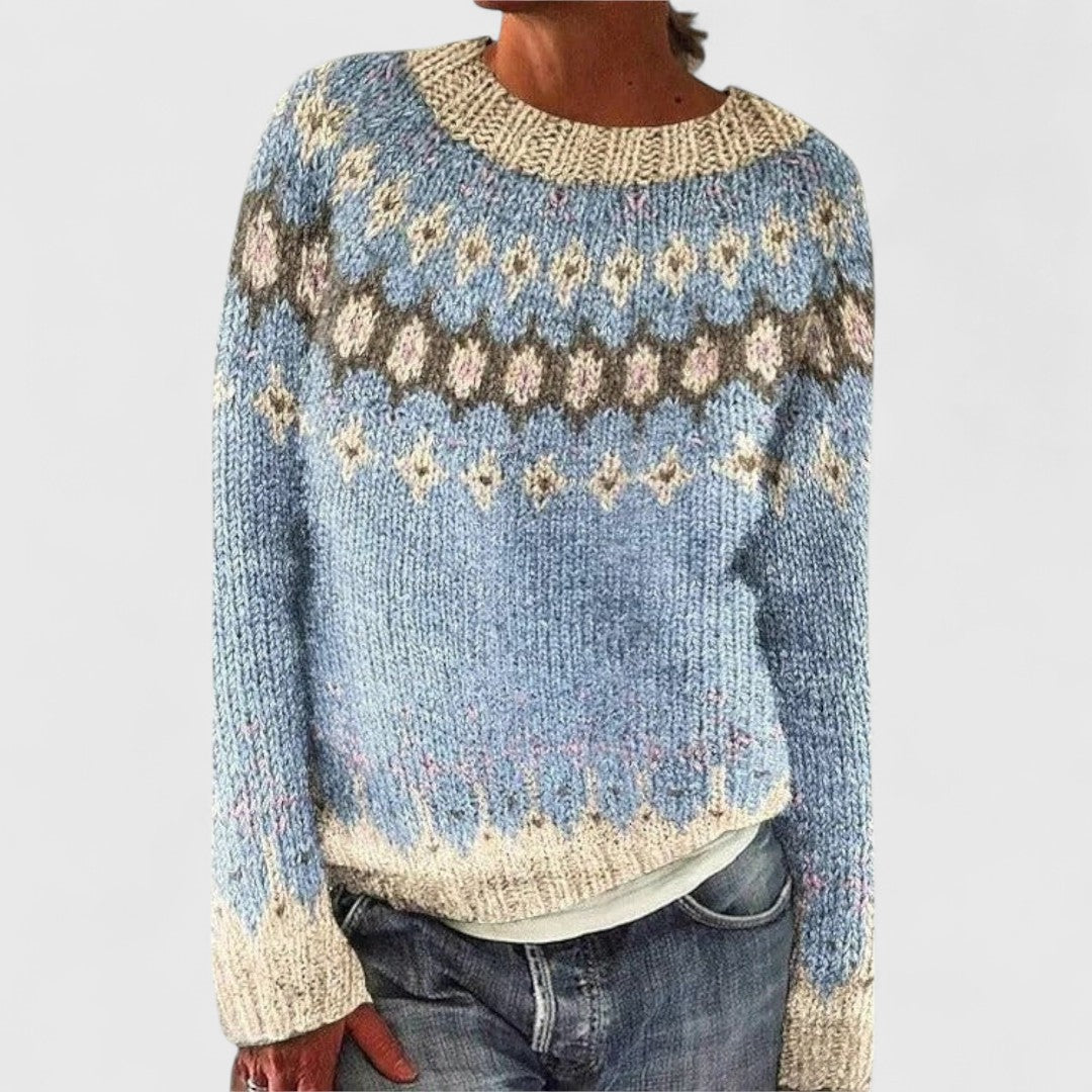Christine - Retro Scandinavian knitted sweater - Maison Léa & Lou