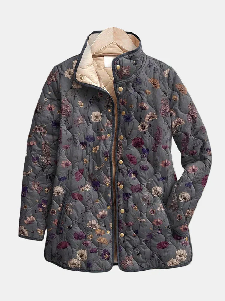 Niva | Vintage Floral Print Quilted Jacket - Maison Léa &amp; Lou
