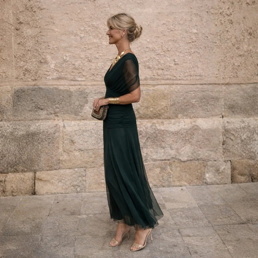 ELIZA™ – ELEGANT GREEN DRESS - Maison Léa & Lou