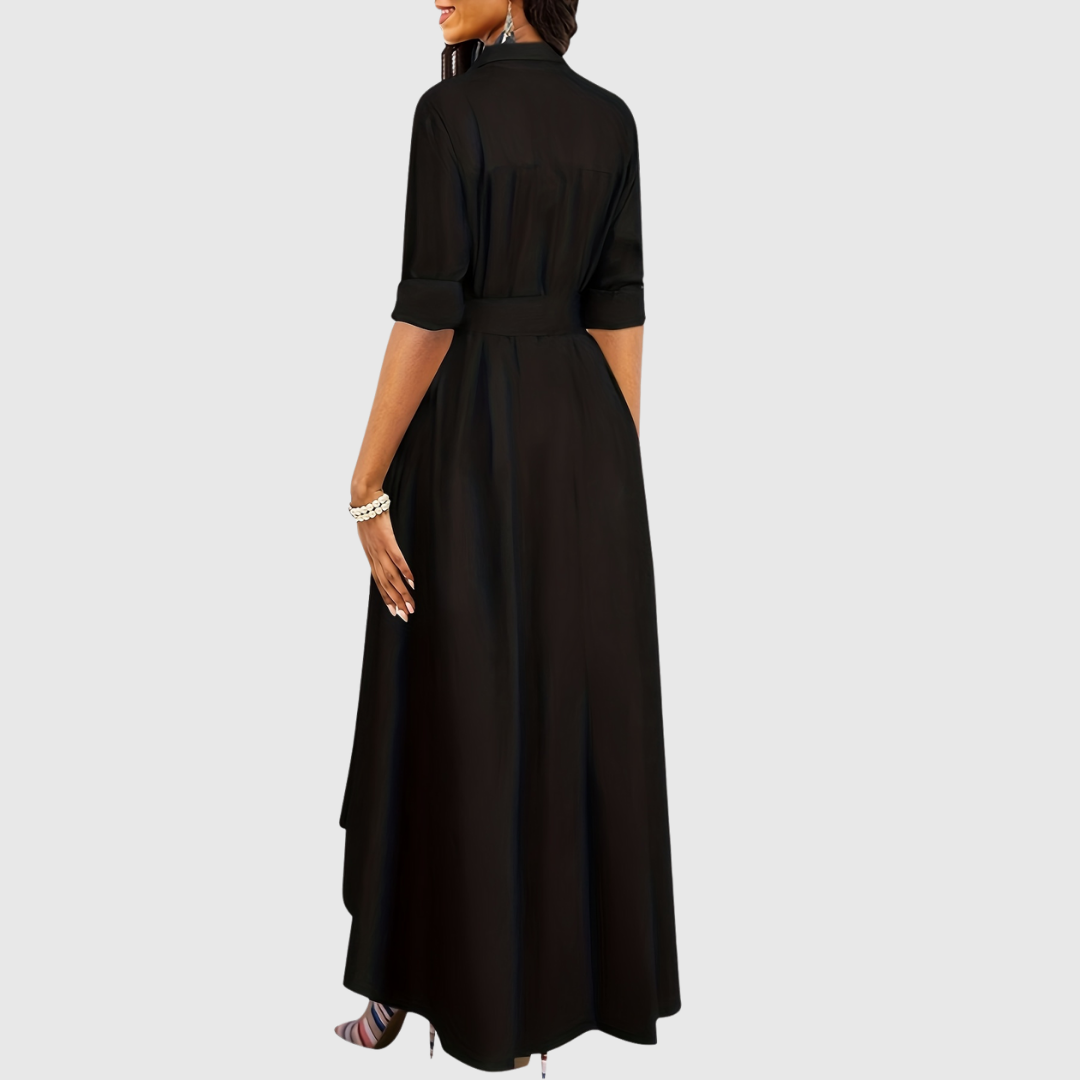 Livienne | Elegant Button-Front Maxi Dress - Maison Léa &amp; Lou