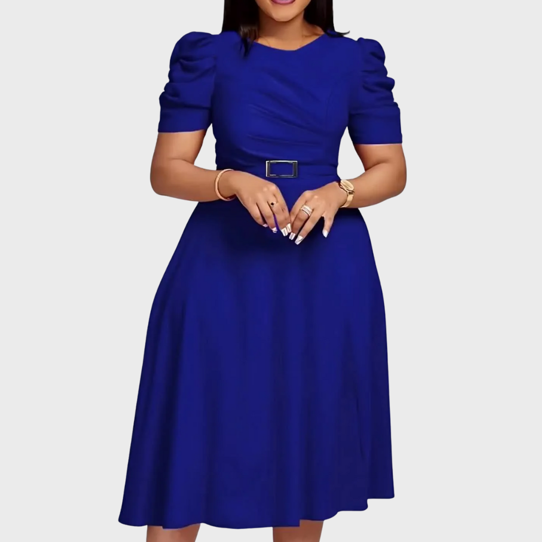 Harriet Bloom | Soft-Touch Ruched Midi Dress - Maison Léa &amp; Lou