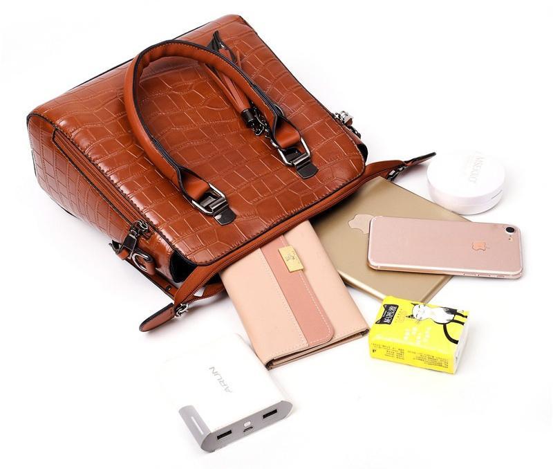 Evelyn - Everyday Elegance 4-Piece Leather Bag Set - Maison Léa &amp; Lou