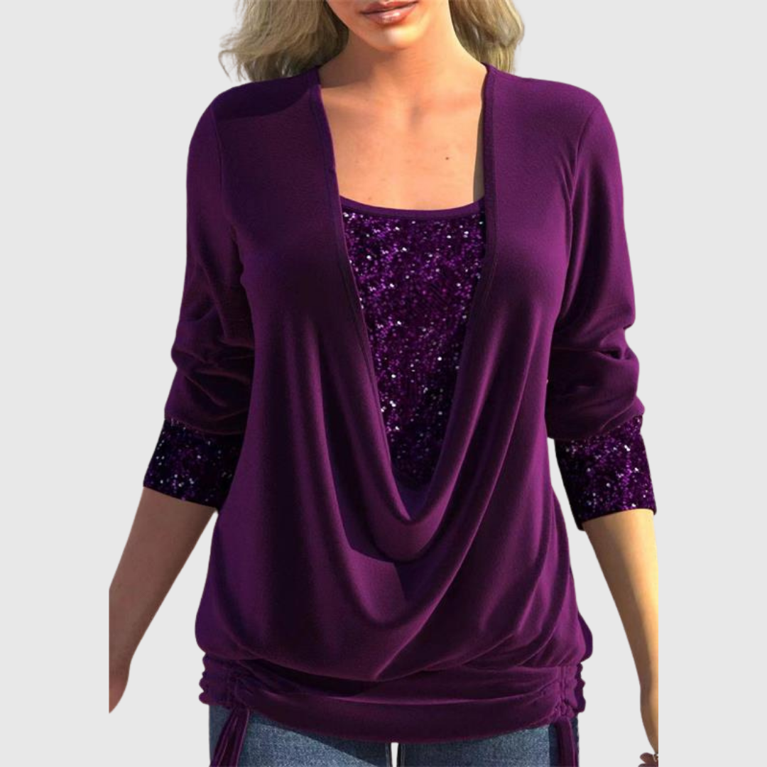 Odeline | Modern Sequin Layer Blouse - Maison Léa &amp; Lou