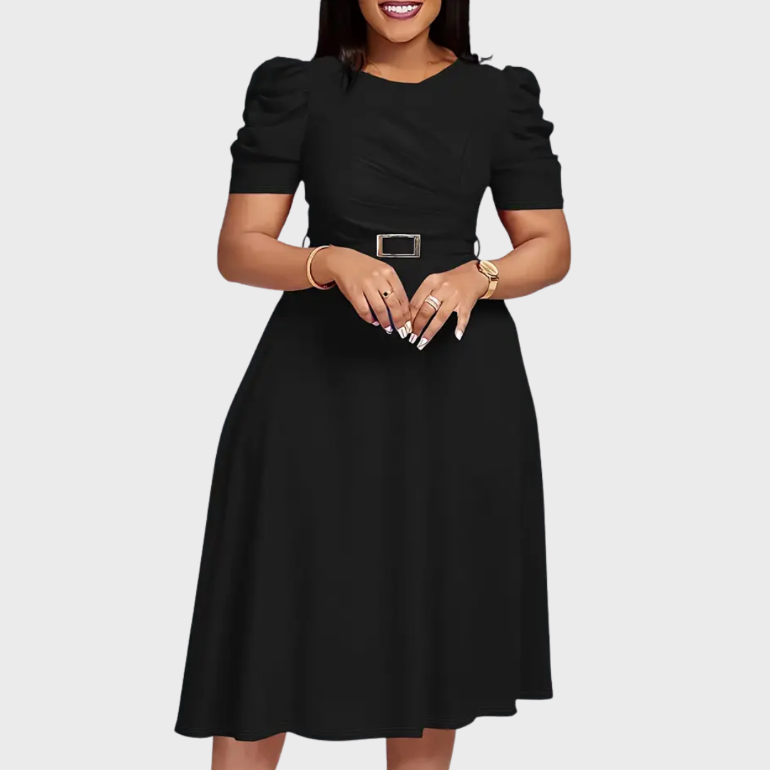 Harriet Bloom | Soft-Touch Ruched Midi Dress - Maison Léa &amp; Lou