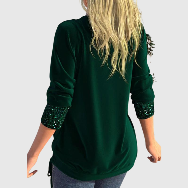 Odeline | Modern Sequin Layer Blouse - Maison Léa &amp; Lou