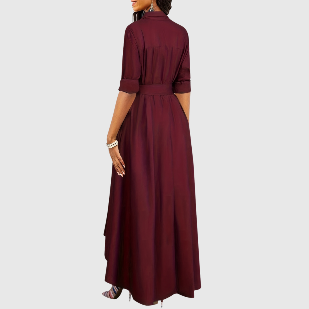 Livienne | Elegant Button-Front Maxi Dress - Maison Léa &amp; Lou