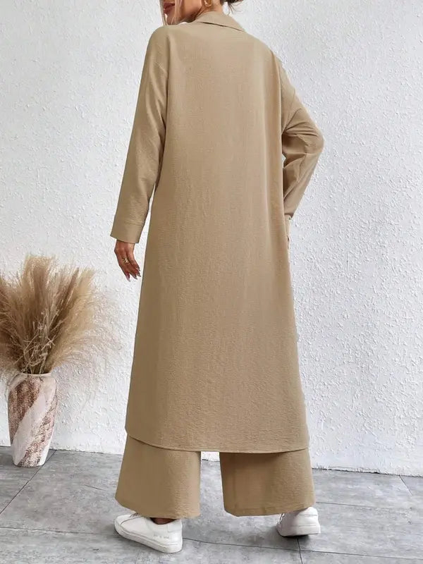 AIMIE™ - Cozy Long Sleeve Top &amp; Wide Leg Trousers Set