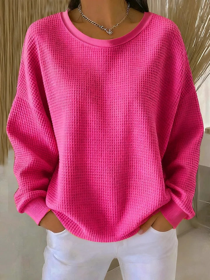 Cecilia | Relaxed Waffle-Texture Sweater - Maison Léa & Lou