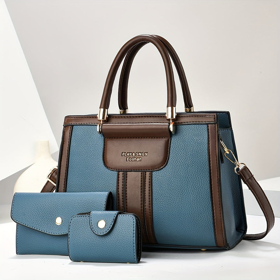 Luna - Elegant 3-Piece Leather Bag Set - Maison Léa &amp; Lou