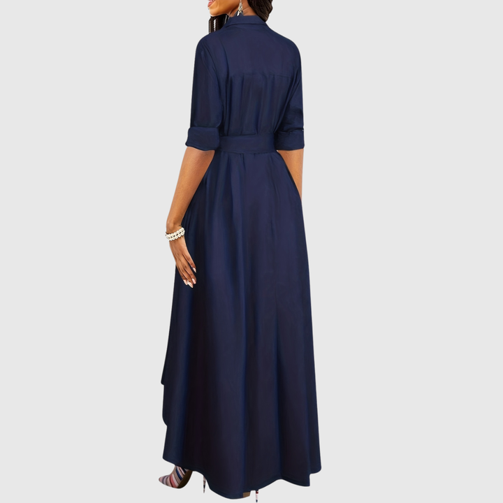 Livienne | Elegant Button-Front Maxi Dress - Maison Léa &amp; Lou