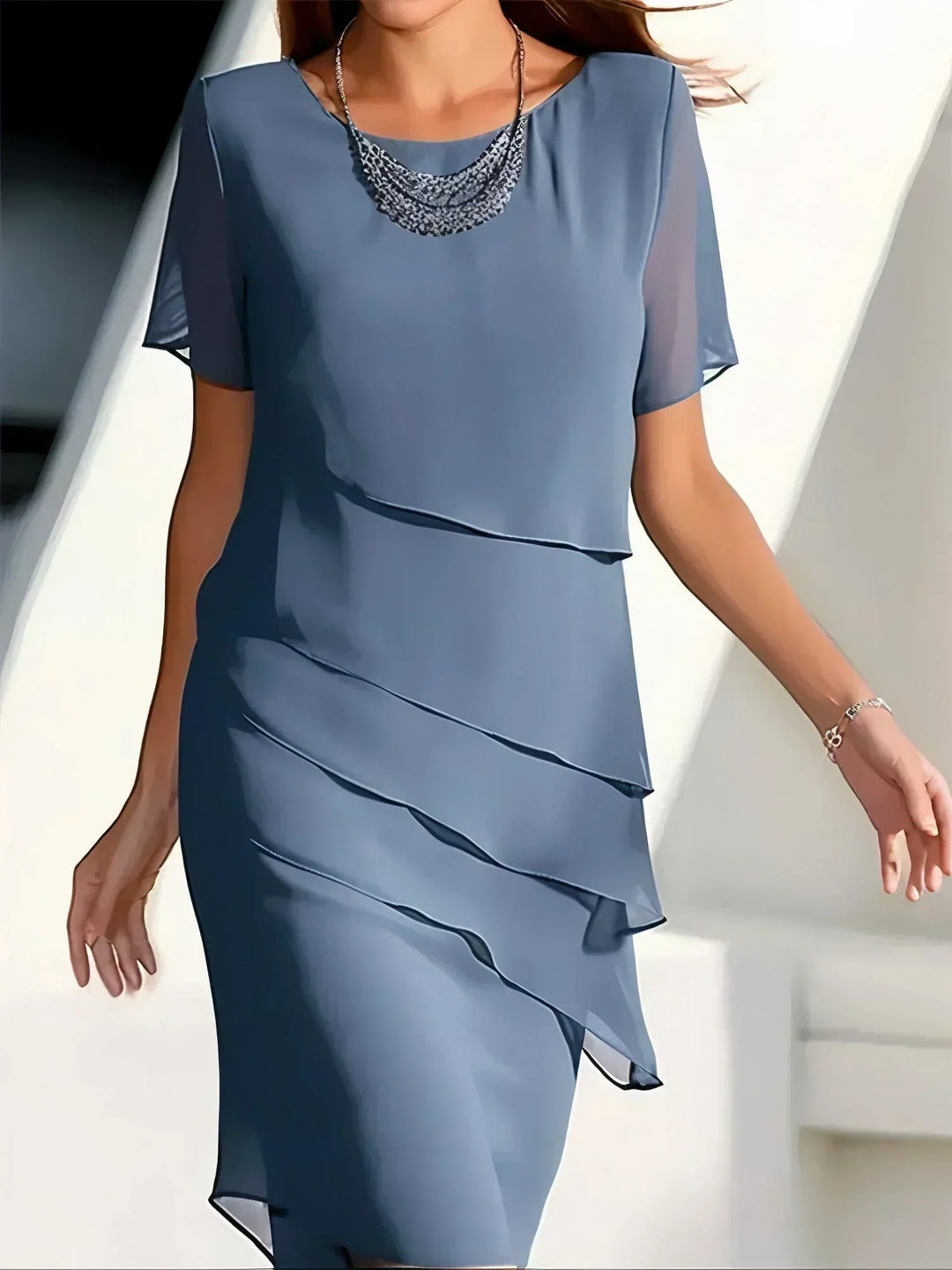Aria - Timeless Chiffon Layered Dress - Maison Léa &amp; Lou