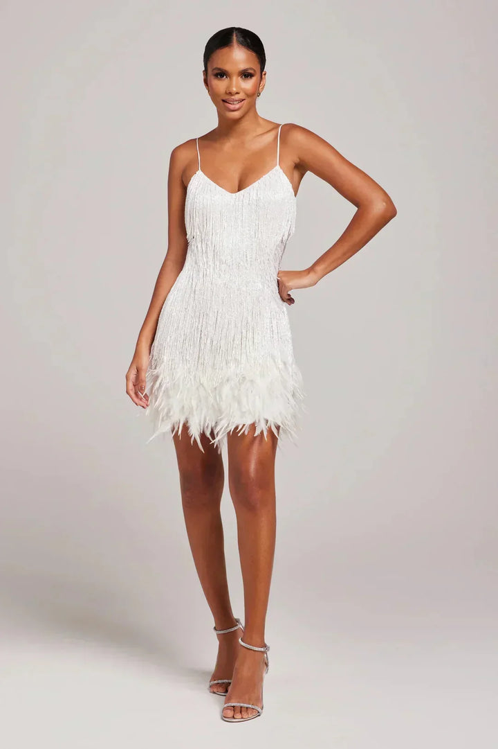 Alicia | Feather Mini Dress - Maison Léa &amp; Lou