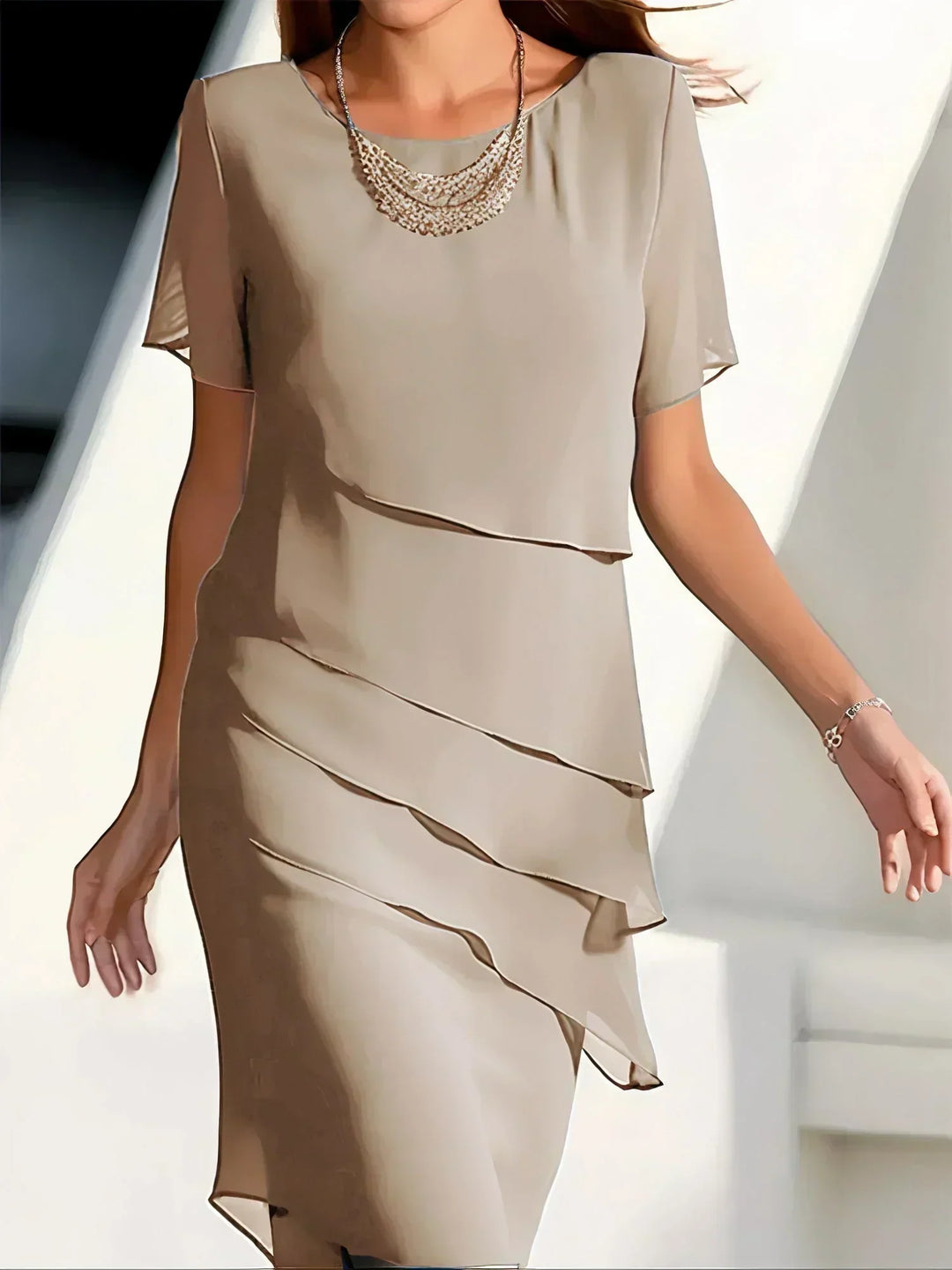 Aria - Timeless Chiffon Layered Dress - Maison Léa &amp; Lou