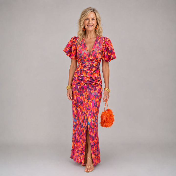 TORA™ – ELEGANT DRESS WITH PLEATED SLEEVES - Maison Léa &amp; Lou