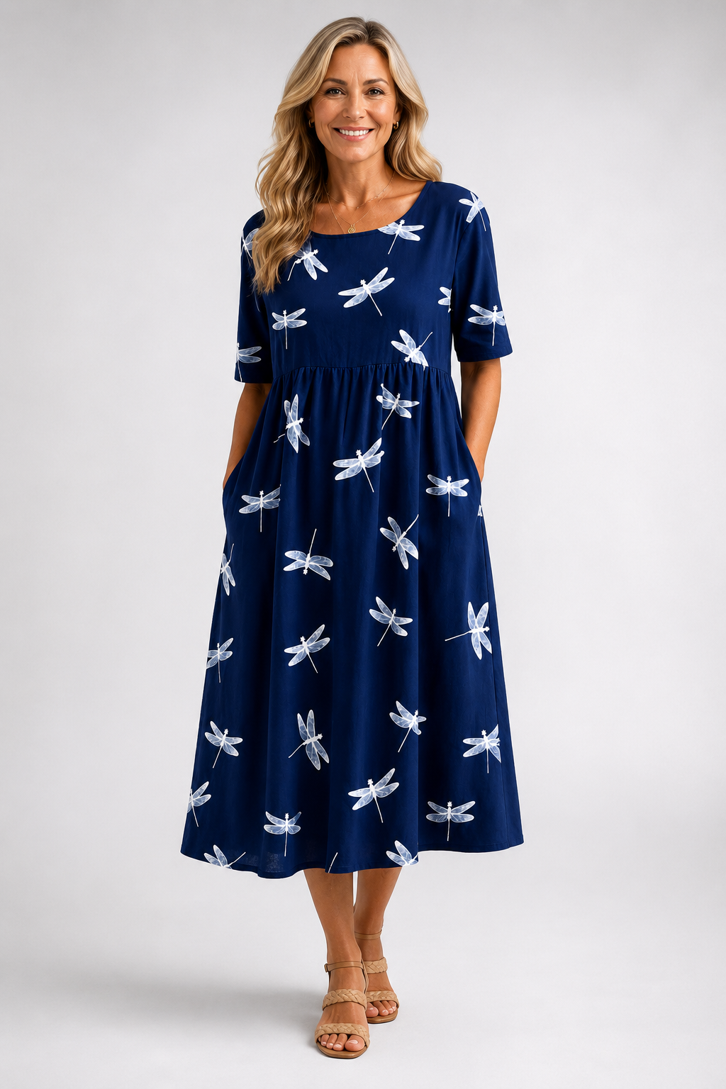 EVELINA-DRAGONFLY MIDI DRESS - Maison Léa & Lou