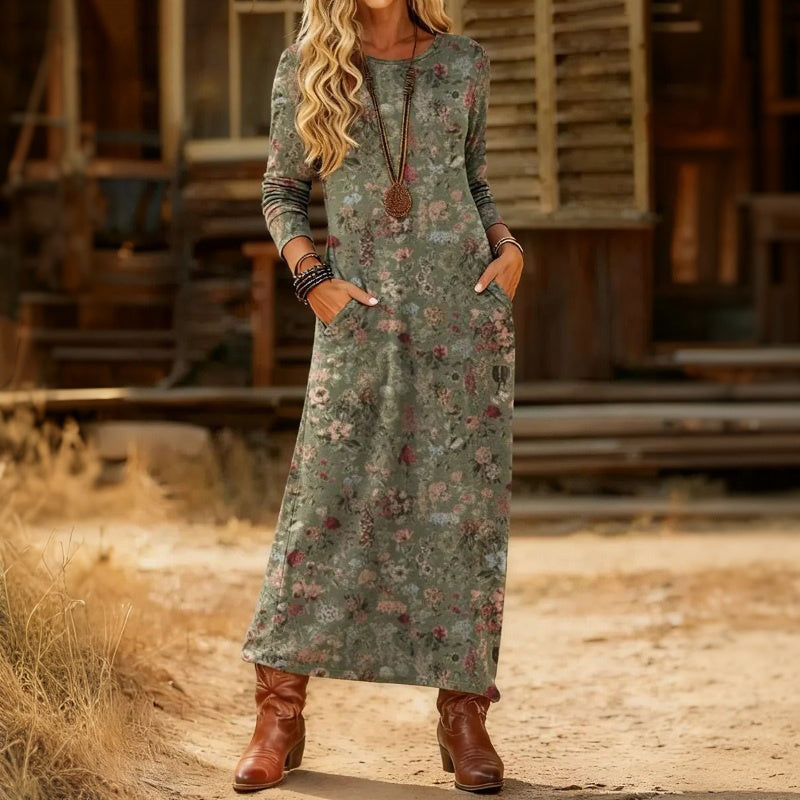 Beatrix | Floral Draped Maxi Dress - Maison Léa & Lou