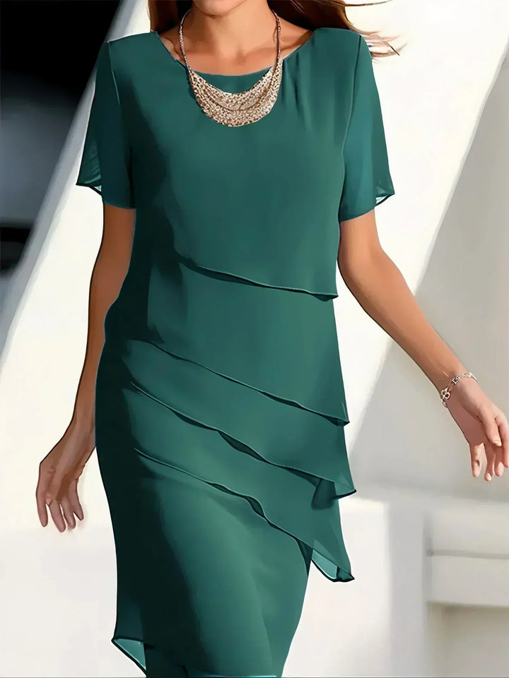 Aria - Timeless Chiffon Layered Dress - Maison Léa &amp; Lou