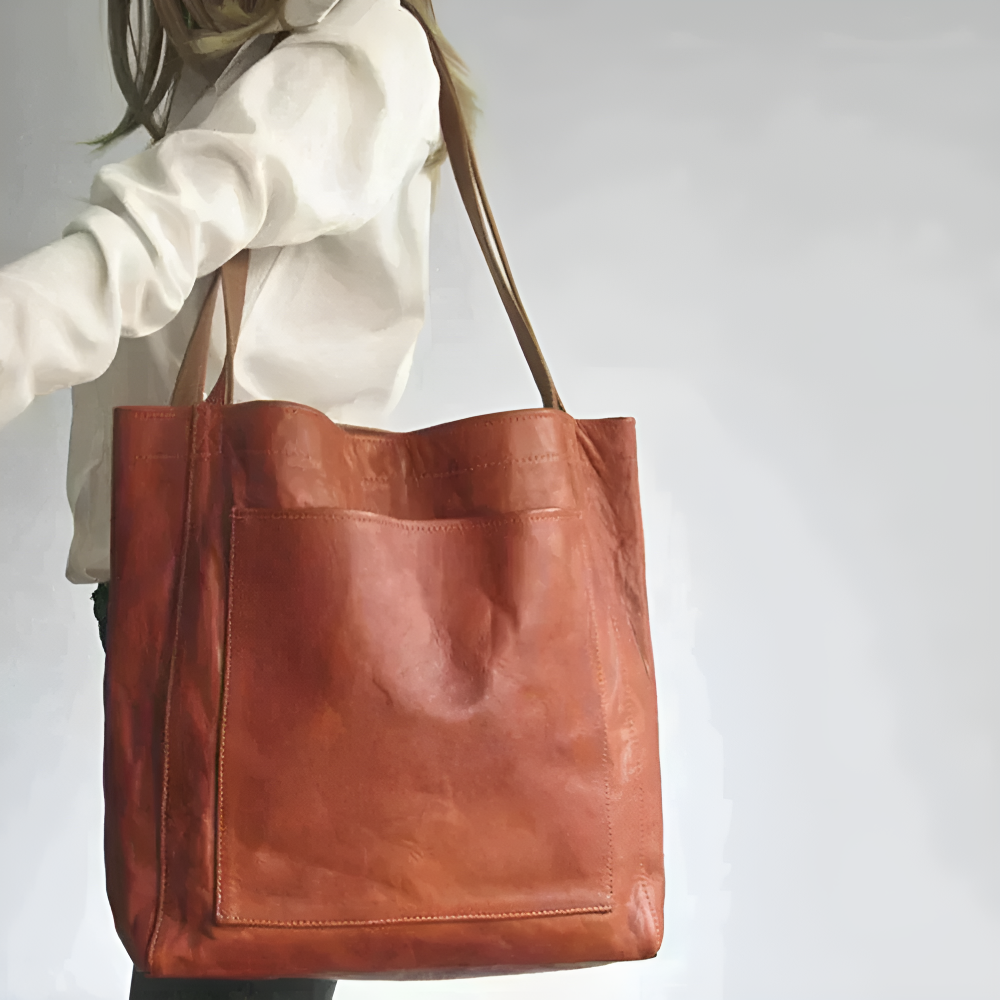 Carol - Modern Chic Leather Tote Bag - Maison Léa & Lou