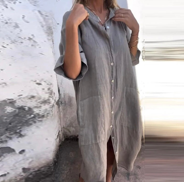 Anna™ | Lang Skjortekjole - Maison Léa &amp; Lou