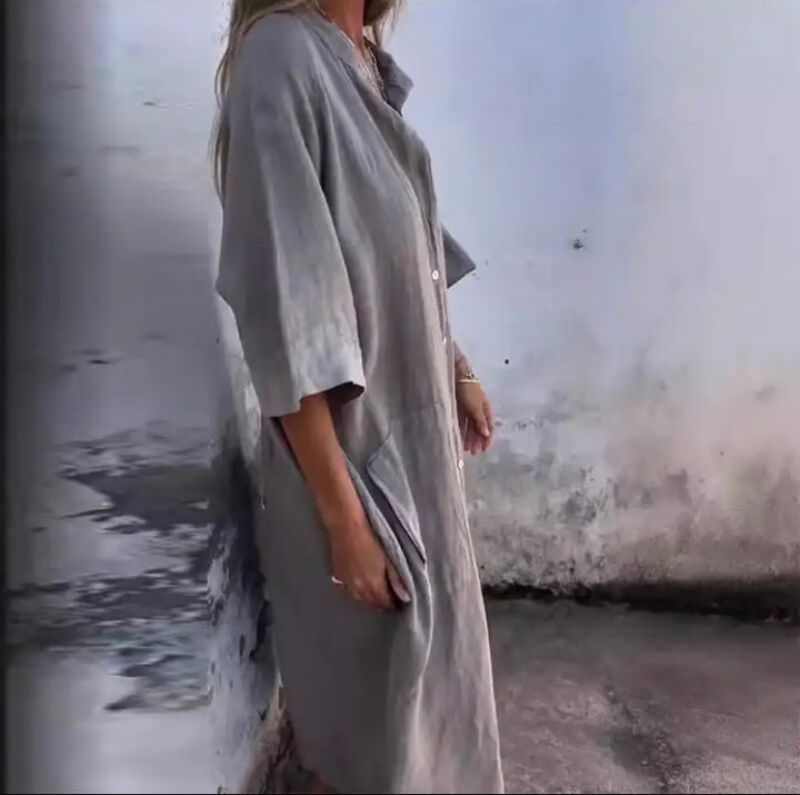 Anna™ | Lang Skjortekjole - Maison Léa &amp; Lou