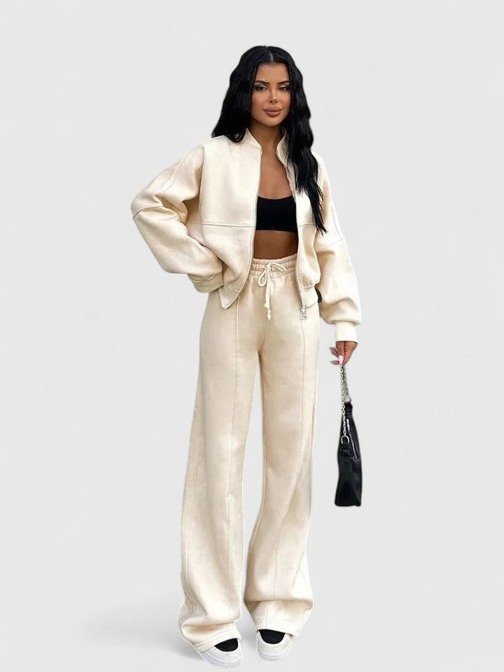 Suzanne | Relaxed Zip-Front Two-Piece Set - Maison Léa & Lou