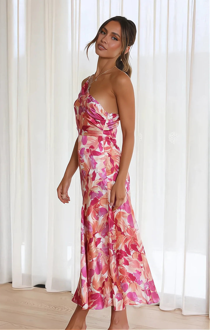 Violet | Floral Satin Gown - Maison Léa &amp; Lou