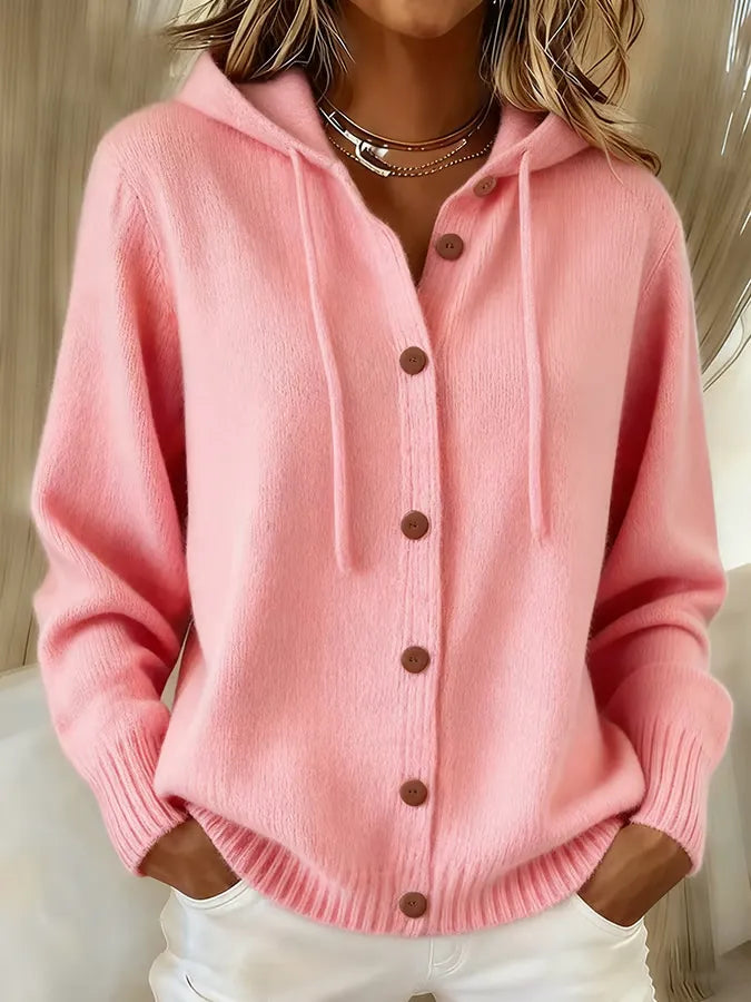 Laura | Hooded Button-Front Cardigan - Maison Léa & Lou