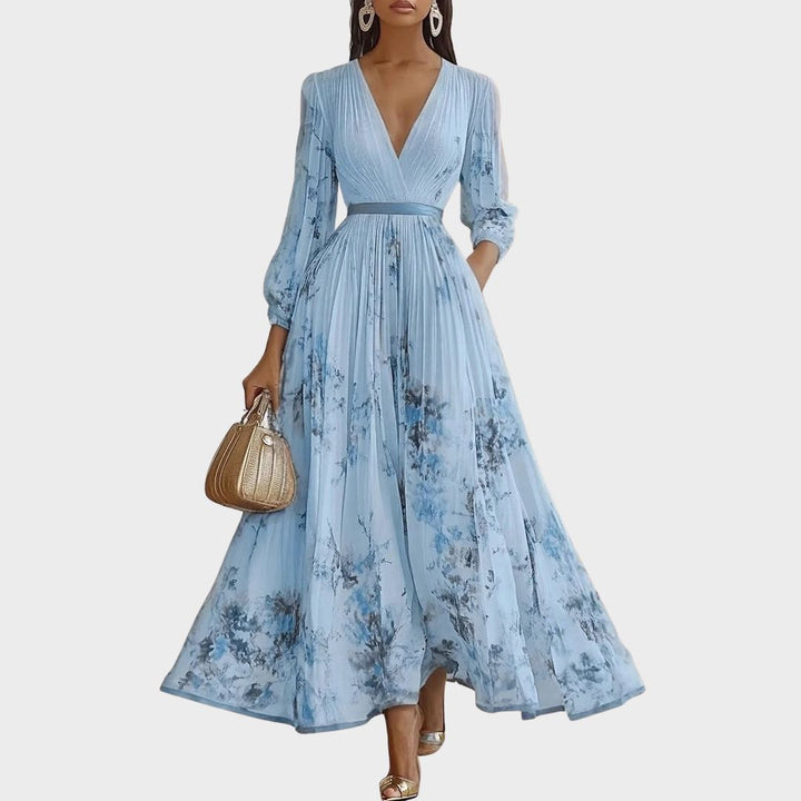 Rowella - Elegant Pleated Maxi Dress - Maison Léa &amp; Lou