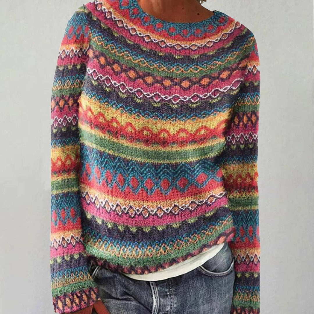 Aurora - Retro Scandinavian knitted sweater - Maison Léa & Lou