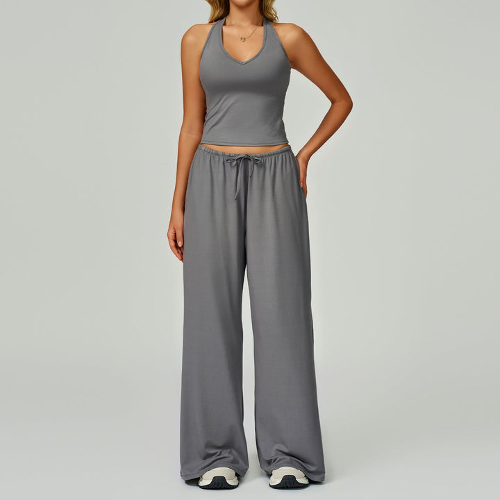 DINGDING™ - Casual Crop Tank Top and Wide Leg Pants Set