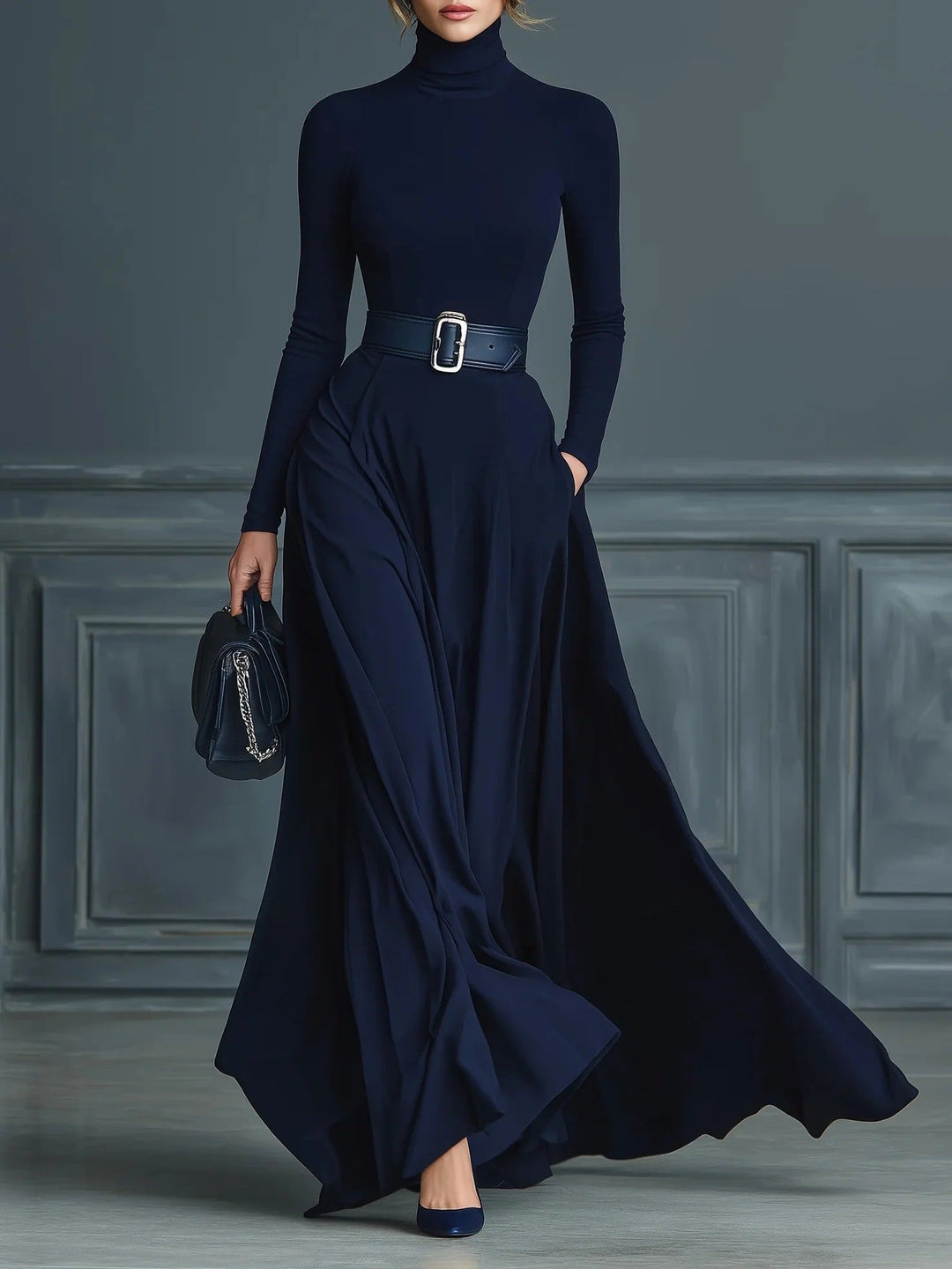 Corliss - High-Neck Maxi Dress - Maison Léa &amp; Lou