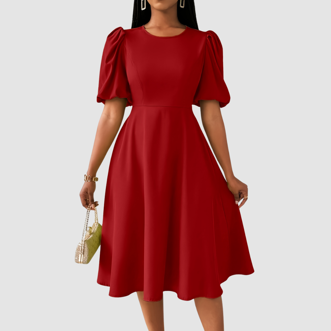 Clara Bloom | Refined Black Midi Dress - Maison Léa & Lou