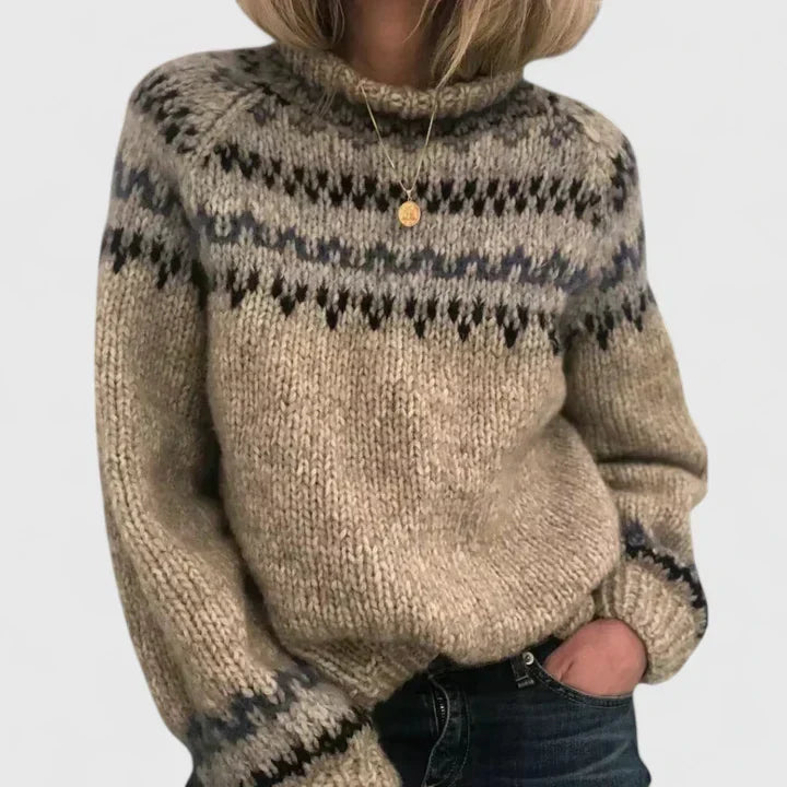 Carys | Nordic Pattern Roll-Neck Sweater - Maison Léa &amp; Lou