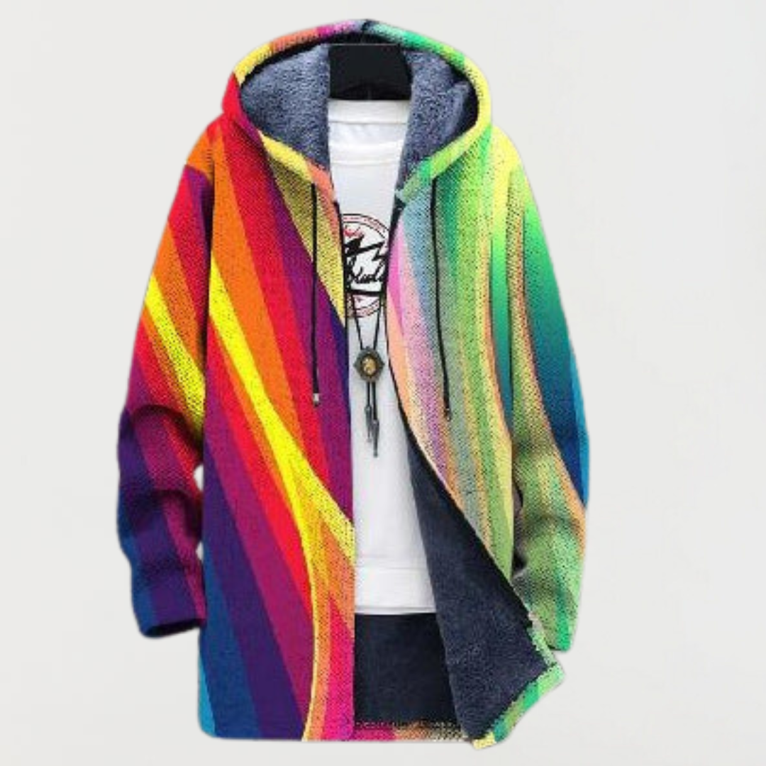 Cameron | Rainbow Striped Hooded Sweatshirt - Maison Léa & Lou