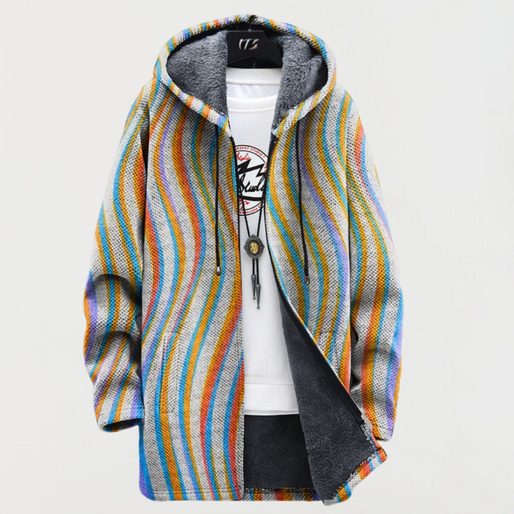 Frankie | Wavy Stripe Hooded Coat - Maison Léa &amp; Lou