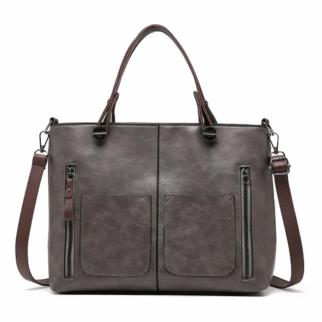 Nancy - Timeless Elegance Leather Shoulder Bag - Maison Léa &amp; Lou