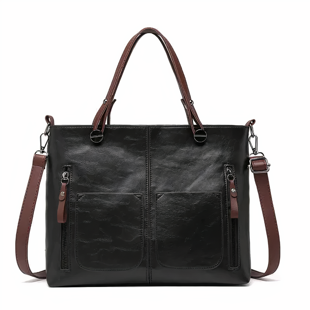 Nancy - Timeless Elegance Leather Shoulder Bag - Maison Léa &amp; Lou