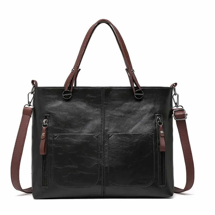 Nancy - Timeless Elegance Leather Shoulder Bag - Maison Léa &amp; Lou