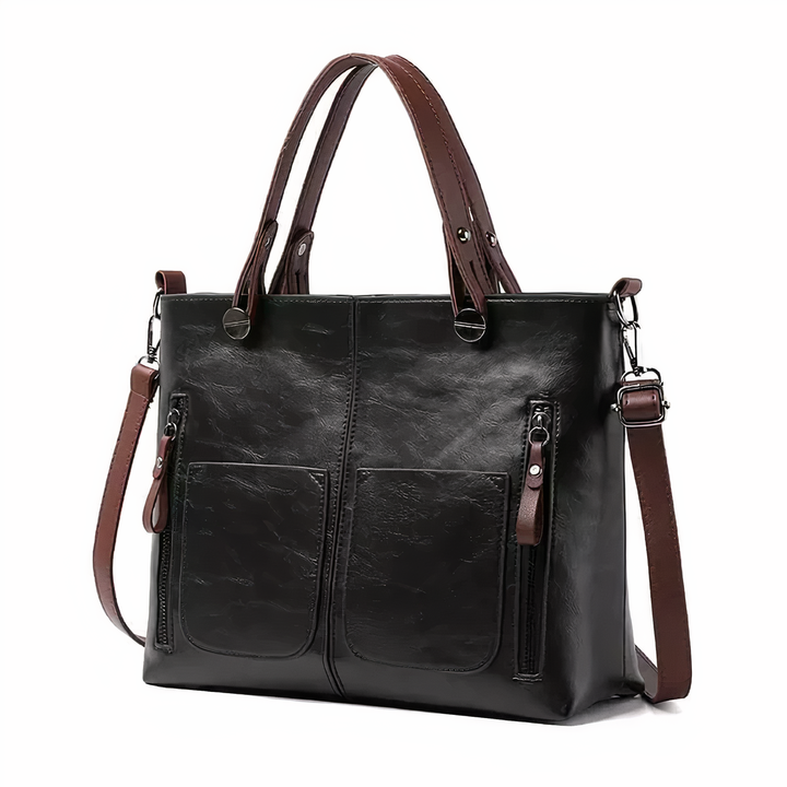 Nancy - Timeless Elegance Leather Shoulder Bag - Maison Léa &amp; Lou