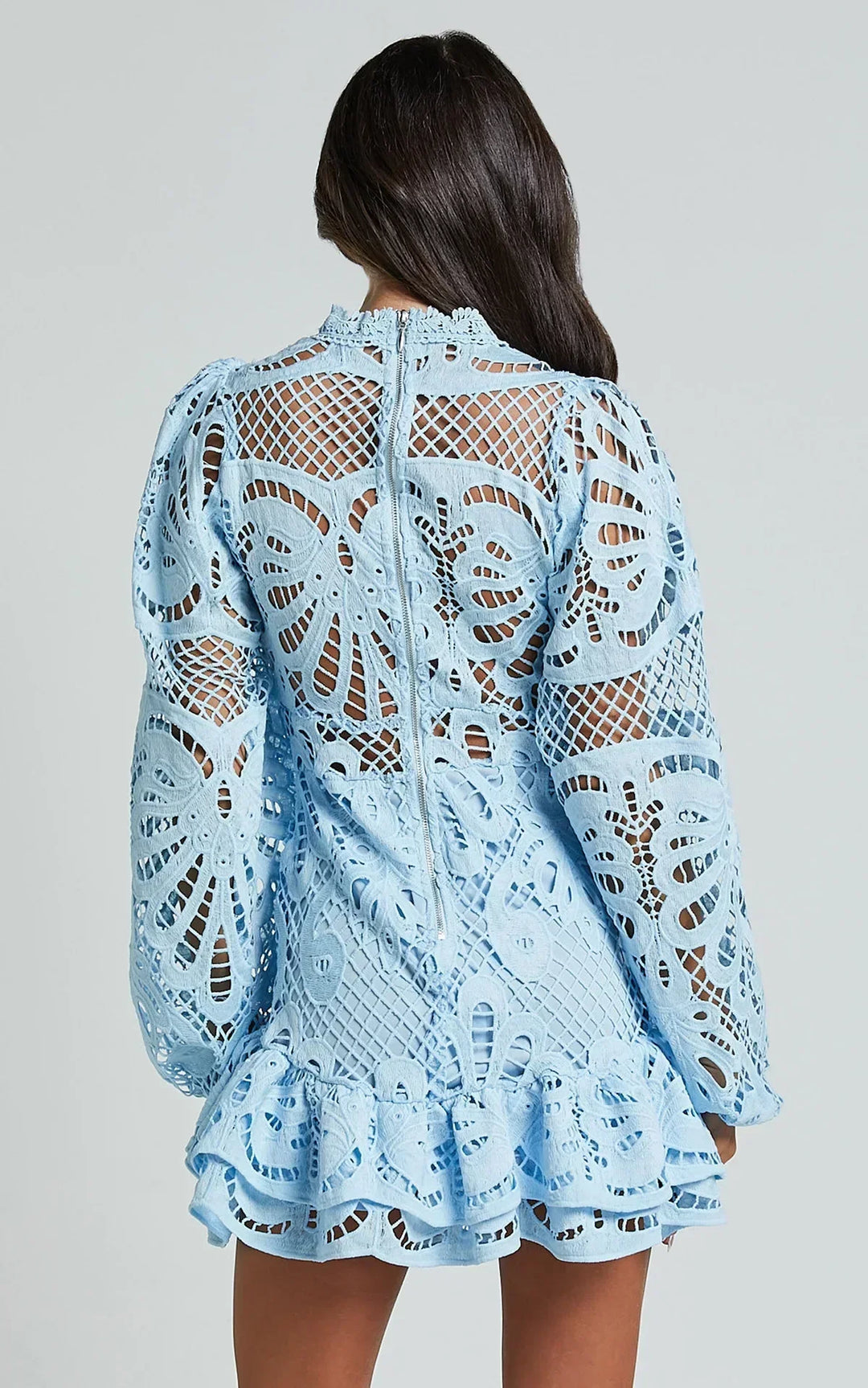 Lilly - Elegant Stand Collar Mini Dress - Maison Léa &amp; Lou