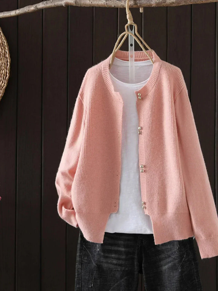 Elara - Pearl Button Cardigan