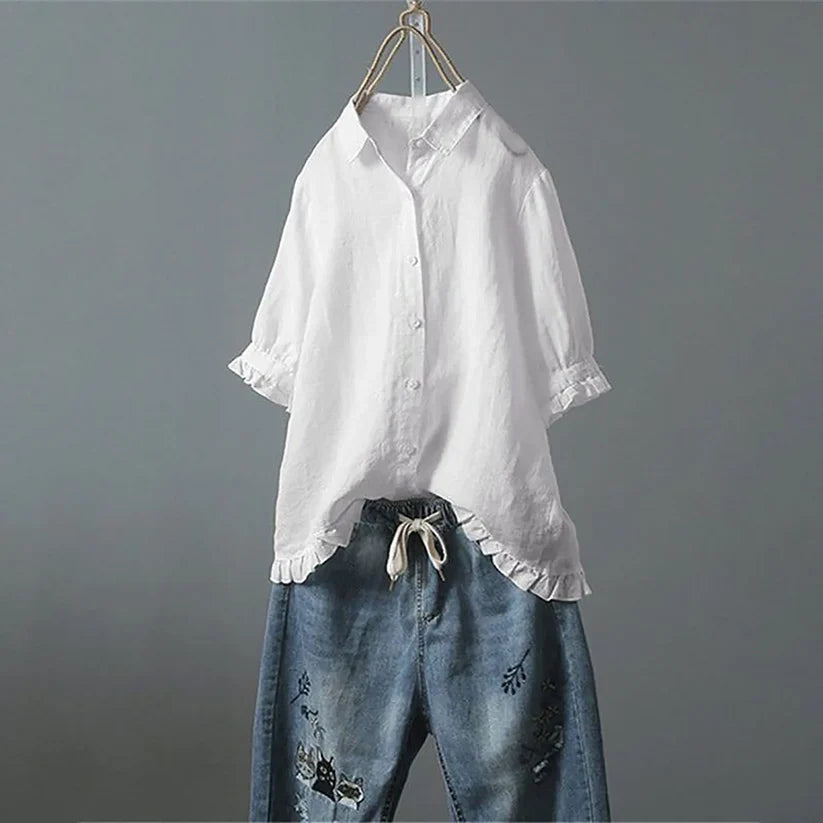 Lene™ | Elegant Bomuldsbluse - Maison Léa &amp; Lou