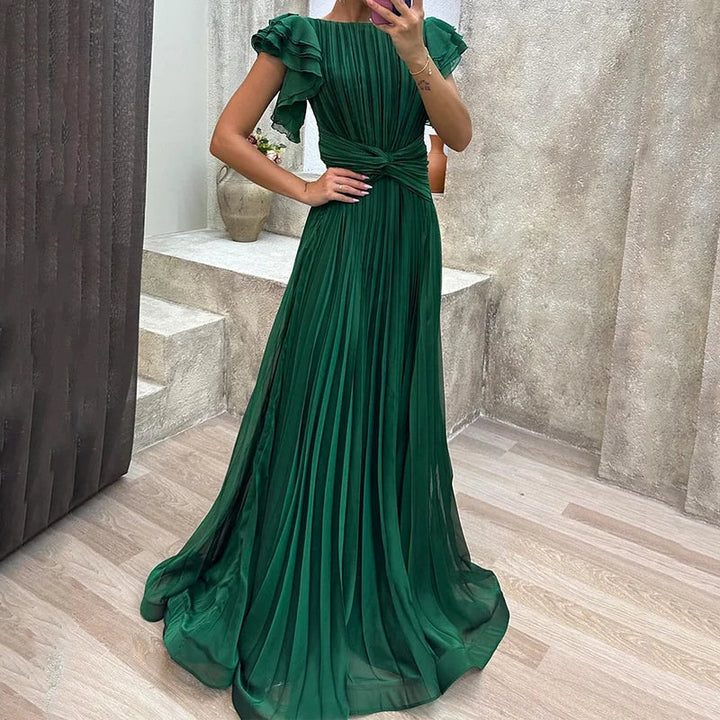 Selena | Pleated Evening Gown - Maison Léa &amp; Lou